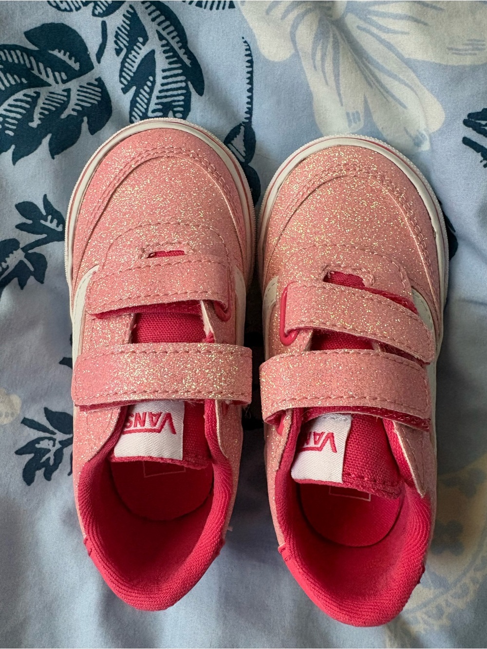 Vans Kids Glitter Pink Hook-and-Loop Sneakers